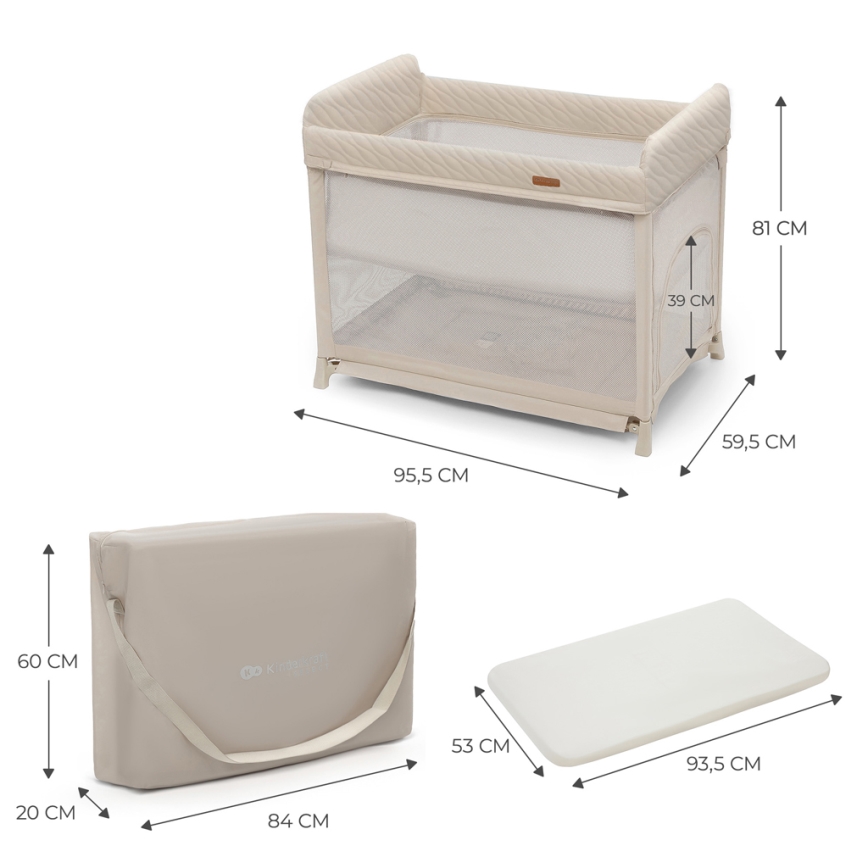 KINDERKRAFT SELECT - Berço de viagem MOON DREAM bege