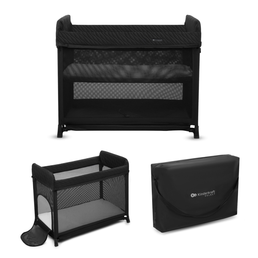 KINDERKRAFT SELECT - Berço de viagem MOON DREAM preto