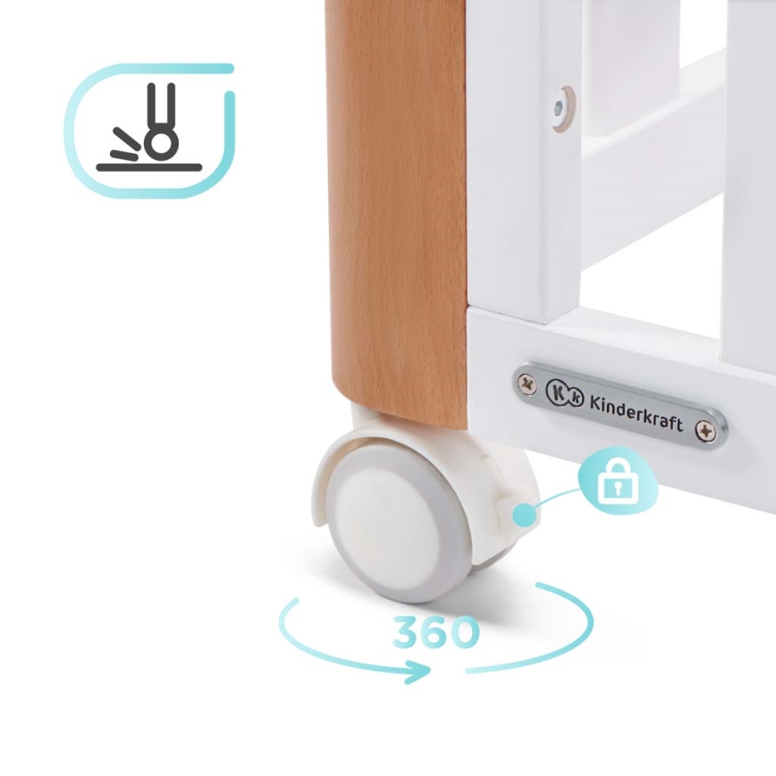 KINDERKRAFT SELECT - Berço infantil 4 em 1 KOYA Premium faia/pinho