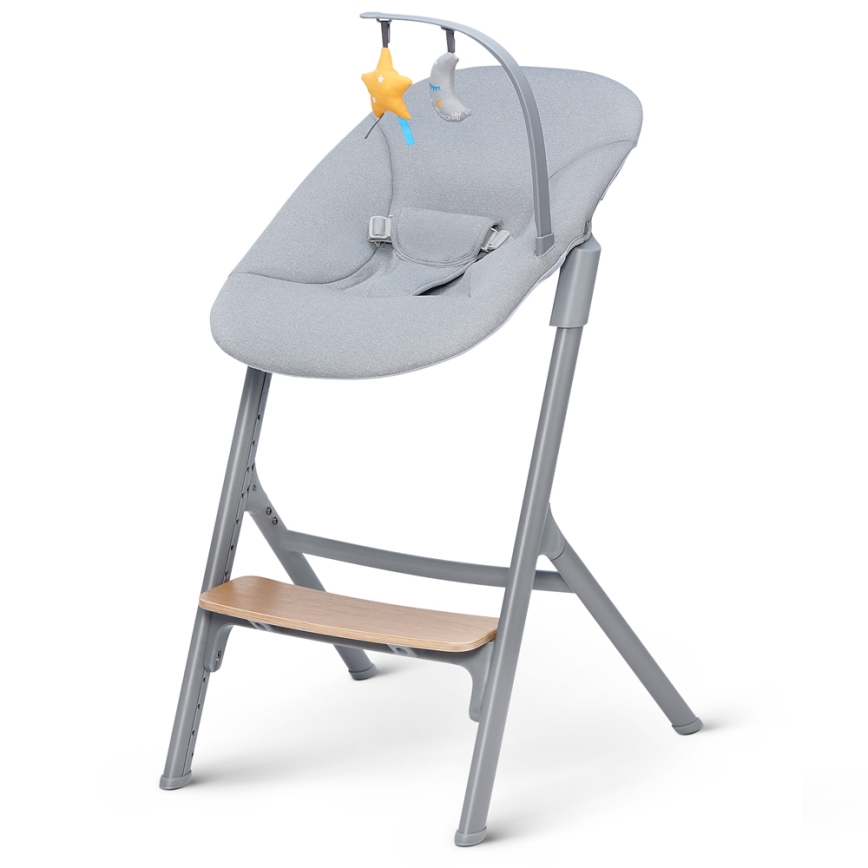 KINDERKRAFT SELECT - Cadeira de refeição infantil 3 em 1 LIVY Premium carvalho + espreguiçadeira CALMEE