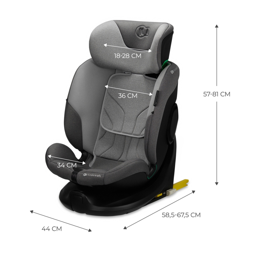 KINDERKRAFT SELECT - Cadeira auto I-FIX (40-150 cm) Cool cinzento