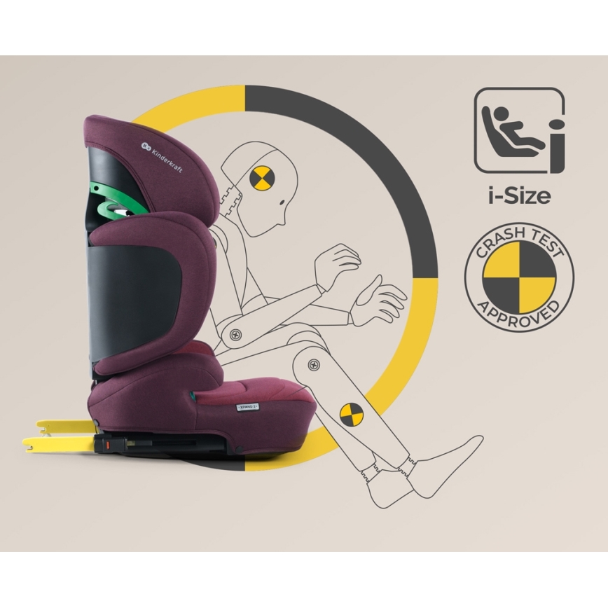 KINDERKRAFT SELECT - Cadeira auto XPAND 2 i-Tamanho (100-150 cm) Premium Cherry pearl