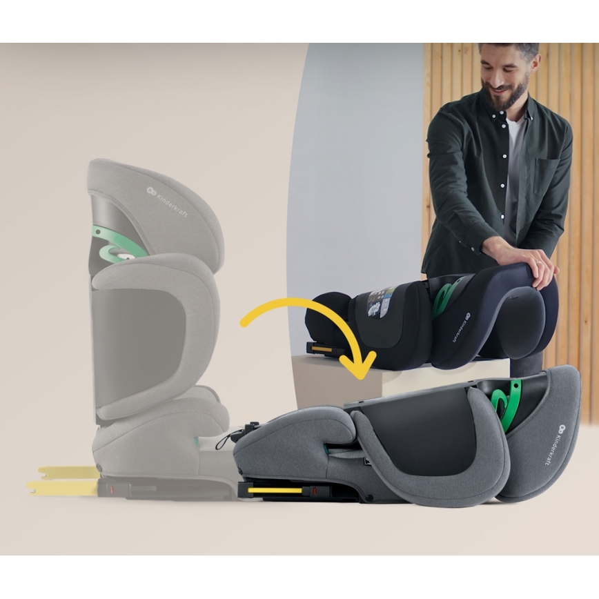KINDERKRAFT SELECT - Cadeira auto XPAND 2 i-Tamanho (100-150 cm) Premium Foguete cinzento