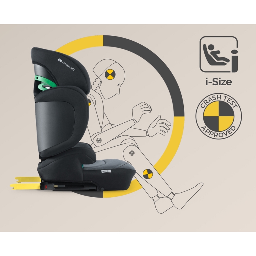 KINDERKRAFT SELECT - Cadeira auto XPAND 2 i-Tamanho (100-150cm) Premium Graphite preto