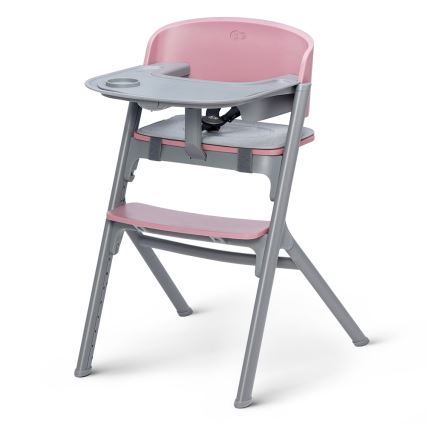 KINDERKRAFT SELECT - Cadeira de refeição para criança 3em1 LIVY Premium Aster rosa + espreguiçadeira CALMEE
