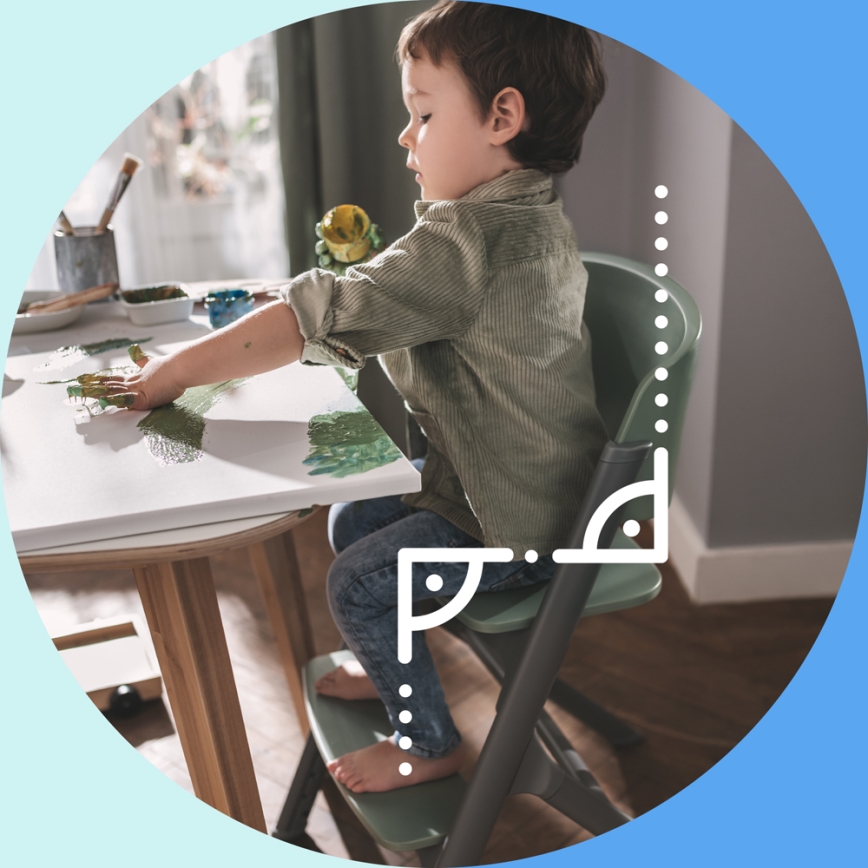 KINDERKRAFT SELECT - Cadeira de refeição para criança 3em1 LIVY Premium Olive verde + espreguiçadeira CALMEE