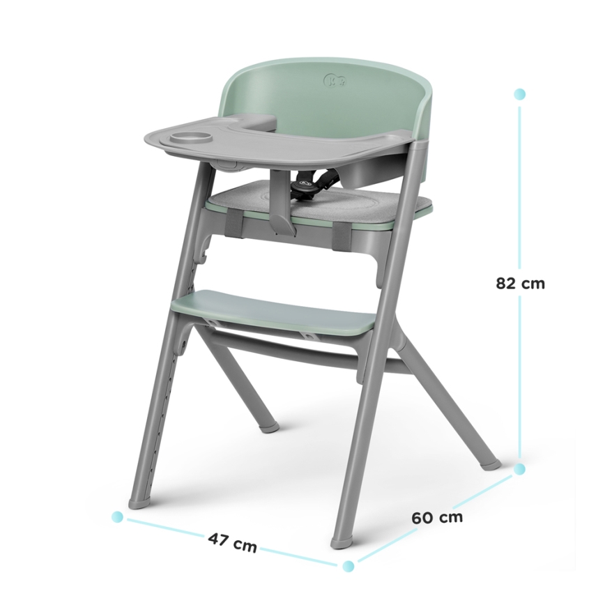 KINDERKRAFT SELECT - Cadeira de refeição para criança 3em1 LIVY Premium Olive verde + espreguiçadeira CALMEE
