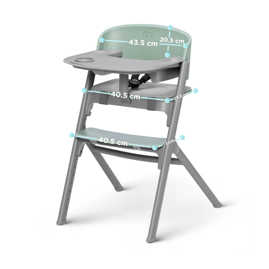KINDERKRAFT SELECT - Cadeira de refeição para criança 3em1 LIVY Premium Olive verde + espreguiçadeira CALMEE