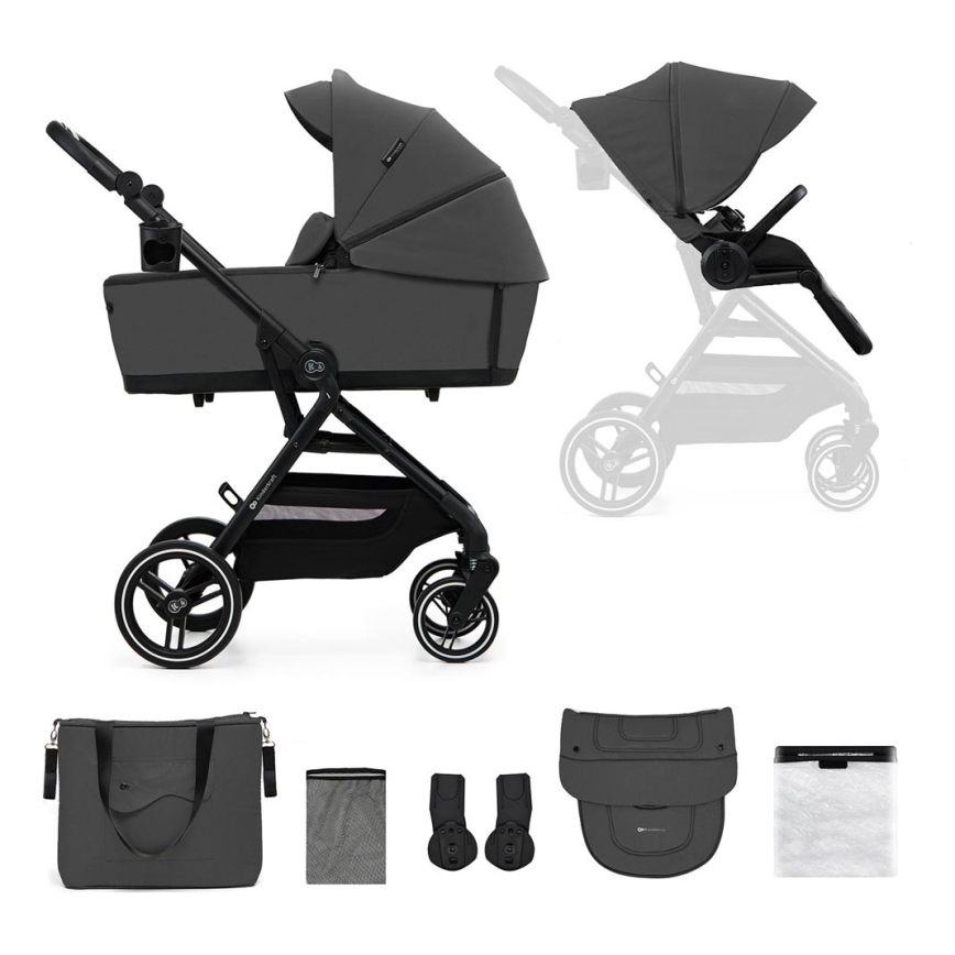 KINDERKRAFT SELECT - Carrinho de bebé combinado 2em1 YOXI Moonlight cinzento