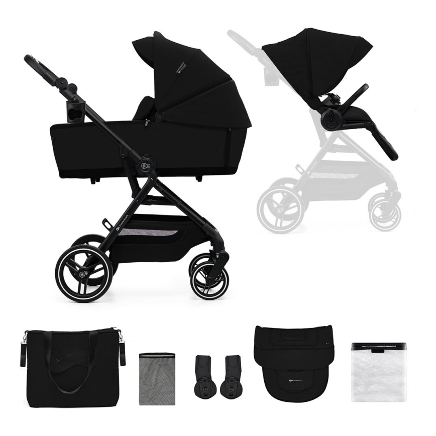 KINDERKRAFT SELECT - Carrinho de bebé combinado 2em1 YOXI Pure preto