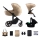 KINDERKRAFT SELECT - Carrinho de bebé combinado 3em1 PRIME 2 Premium Sandrose bege + assento de automóvel