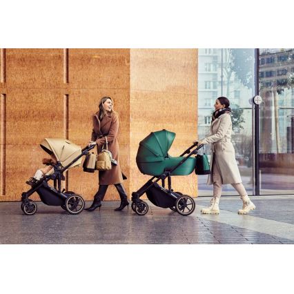 KINDERKRAFT SELECT - Carrinho de bebé combinado 3em1 PRIME 2 Premium Sandrose bege + assento de automóvel