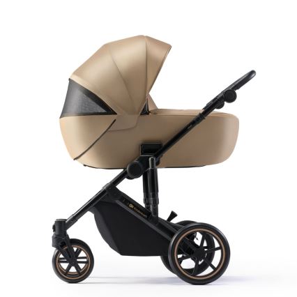 KINDERKRAFT SELECT - Carrinho de bebé combinado 3em1 PRIME 2 Premium Sandrose bege + assento de automóvel