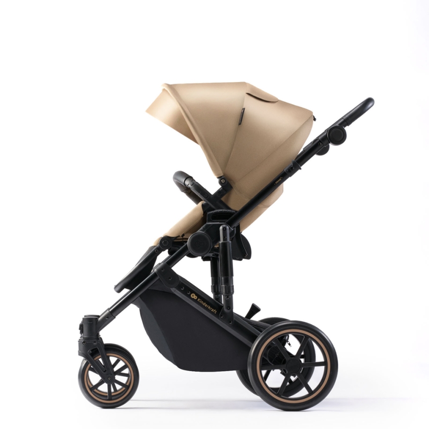 KINDERKRAFT SELECT - Carrinho de bebé combinado 3em1 PRIME 2 Premium Sandrose bege + assento de automóvel