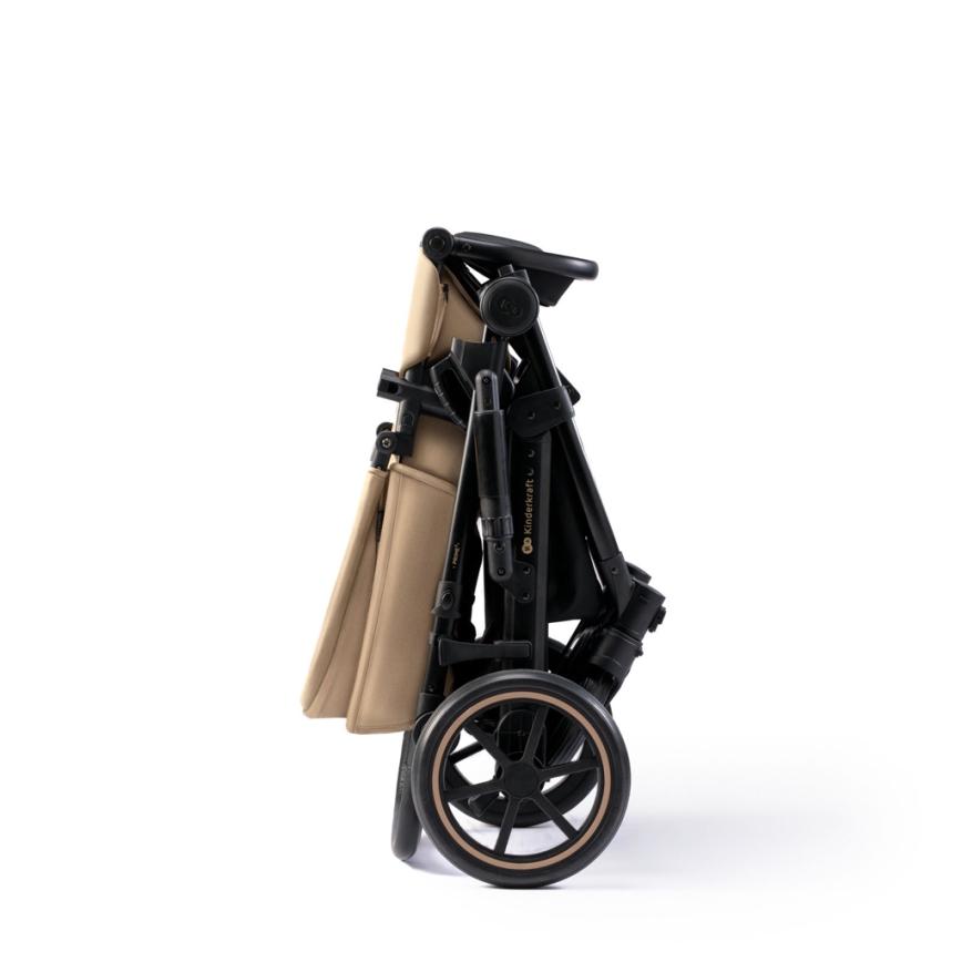 KINDERKRAFT SELECT - Carrinho de bebé combinado 3em1 PRIME 2 Premium Sandrose bege + assento de automóvel