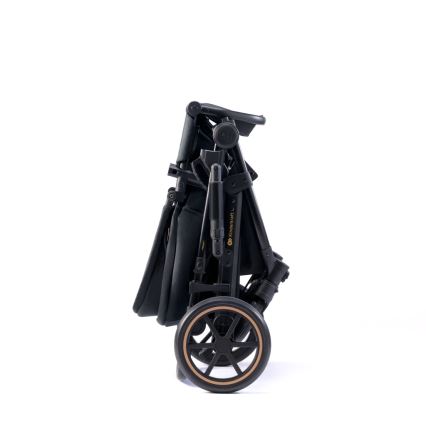 KINDERKRAFT SELECT - Carrinho de bebé combinado 3em1 PRIME 2 Premium Venezian preto + assento de automóvel