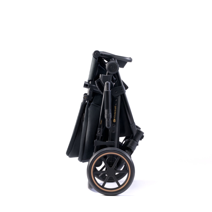 KINDERKRAFT SELECT - Carrinho de bebé combinado 3em1 PRIME 2 Premium Venezian preto + assento de automóvel