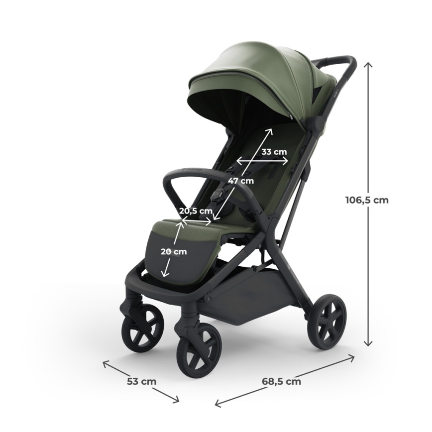 KINDERKRAFT SELECT - Carrinho de bebé desportivo NUBI 3 Verde Místico