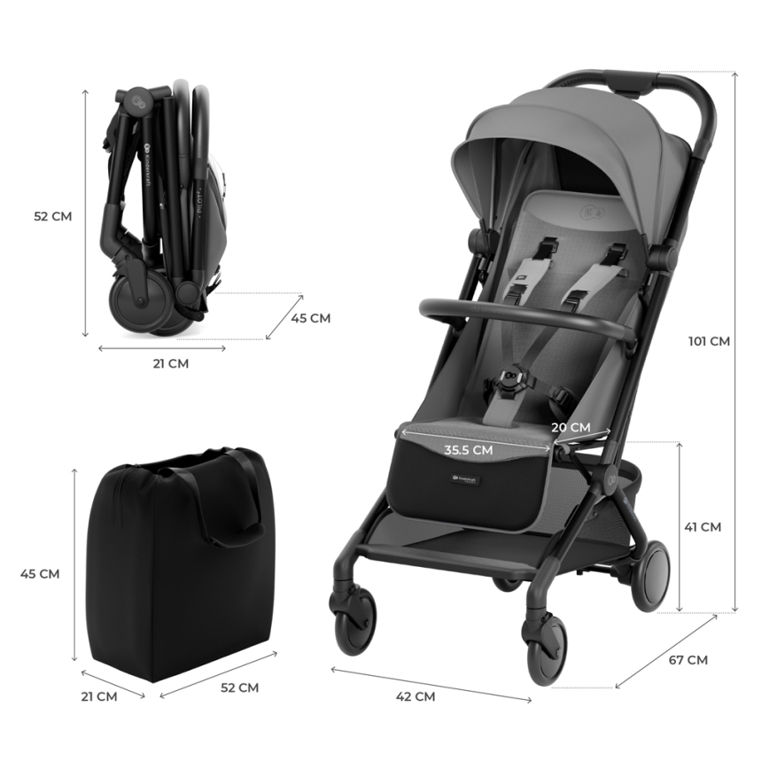 KINDERKRAFT SELECT - Carrinho de passeio PILOT 2 cinzento