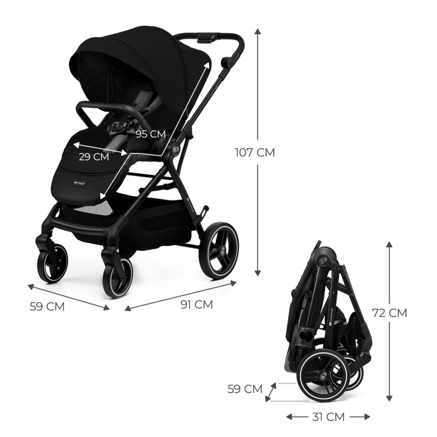 KINDERKRAFT SELECT - Carrinho de passeio YOXI Pure preto