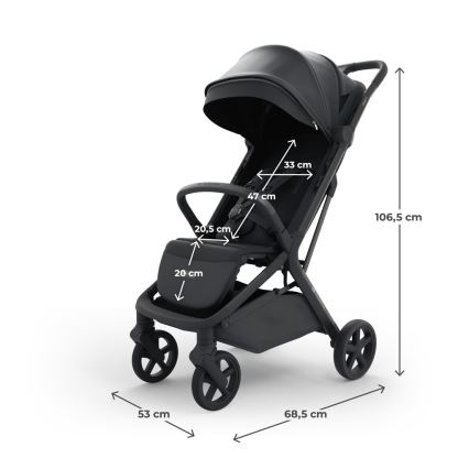 KINDERKRAFT SELECT - Carrinho desportivo NUBI 3 Preto Meia-Noite