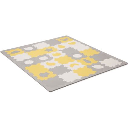 KINDERKRAFT - Puzzle de espuma LUNO 30pcs cinzento/amarelo