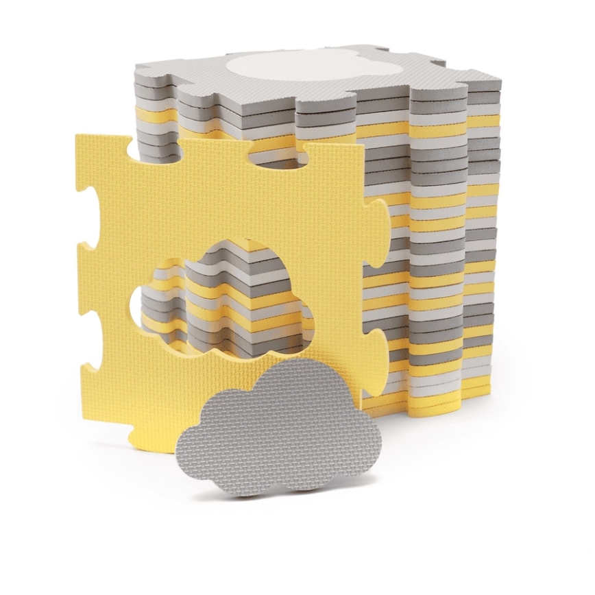 KINDERKRAFT - Puzzle de espuma LUNO 30pcs cinzento/amarelo