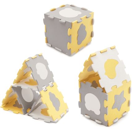 KINDERKRAFT - Puzzle de espuma LUNO 30pcs cinzento/amarelo