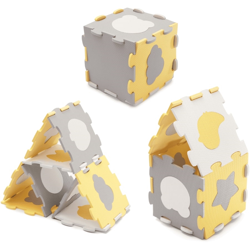 KINDERKRAFT - Puzzle de espuma LUNO 30pcs cinzento/amarelo