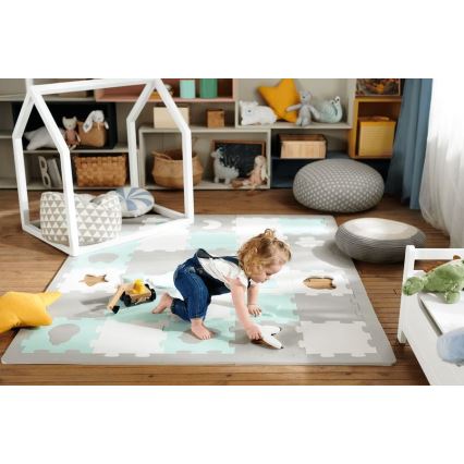 KINDERKRAFT - Puzzle de espuma LUNO 30pcs cinzento/menta