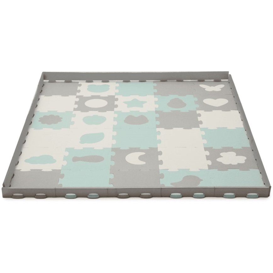 KINDERKRAFT - Puzzle de espuma LUNO 30pcs cinzento/menta