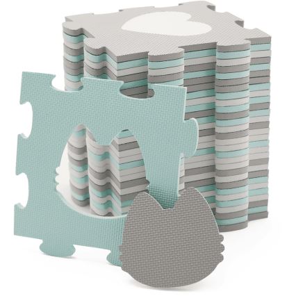 KINDERKRAFT - Puzzle de espuma LUNO 30pcs cinzento/menta