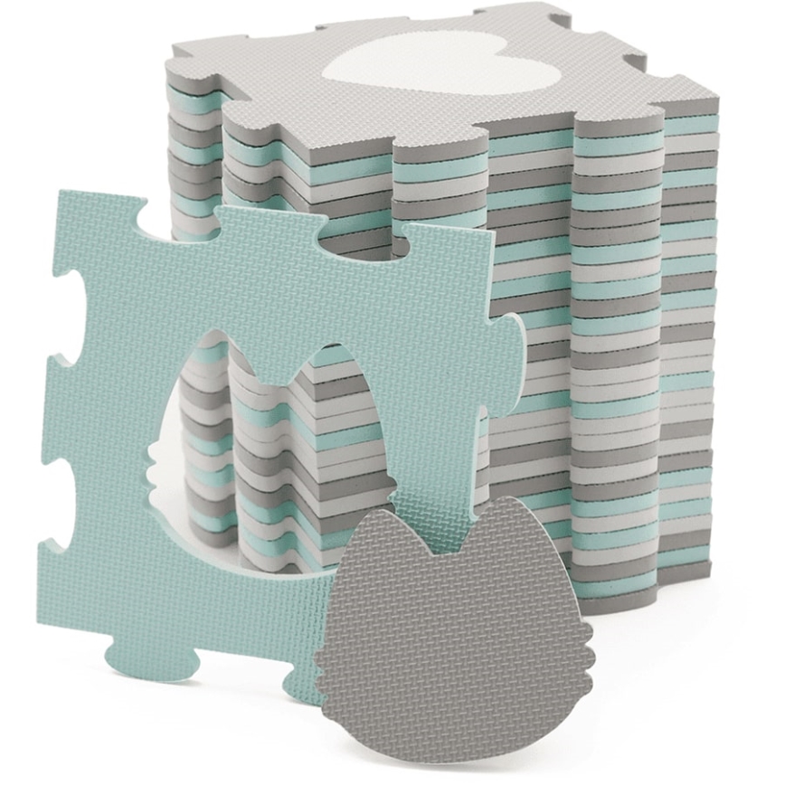 KINDERKRAFT - Puzzle de espuma LUNO 30pcs cinzento/menta