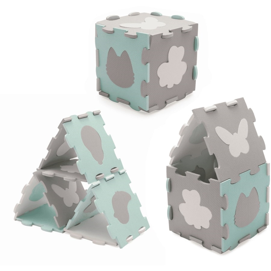 KINDERKRAFT - Puzzle de espuma LUNO 30pcs cinzento/menta