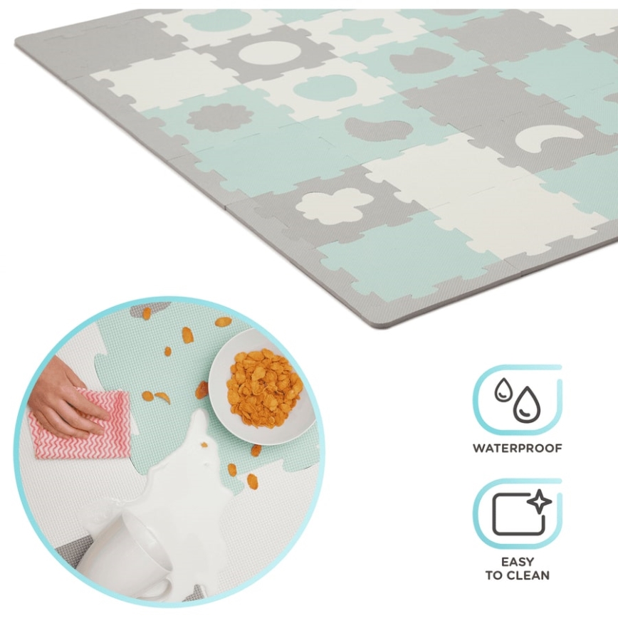 KINDERKRAFT - Puzzle de espuma LUNO 30pcs cinzento/menta