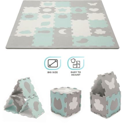 KINDERKRAFT - Puzzle de espuma LUNO 30pcs cinzento/menta