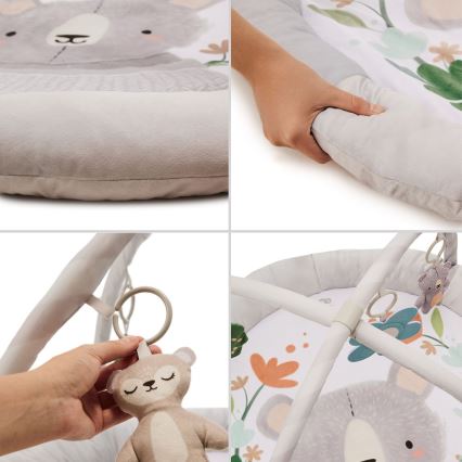 KINDERKRAFT - Tapete de actividades infantil COZYPLAY cinzento