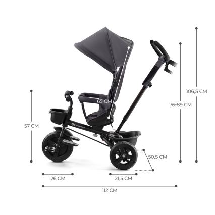KINDERKRAFT - Triciclo de criança AVEO cinzento