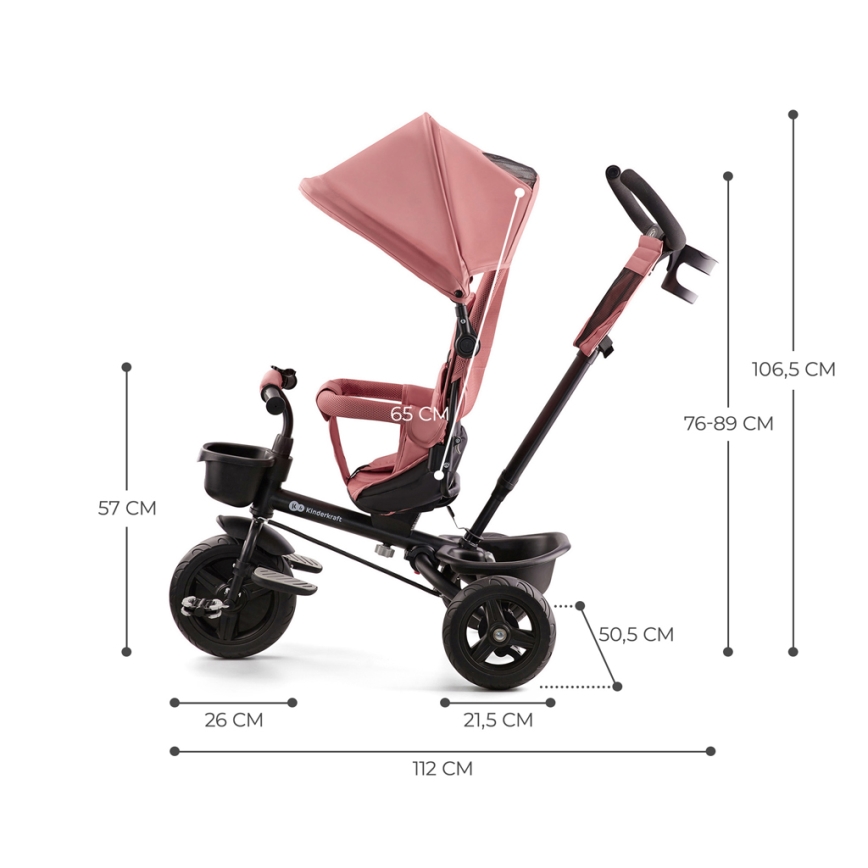 KINDERKRAFT - Triciclo de criança AVEO rosa