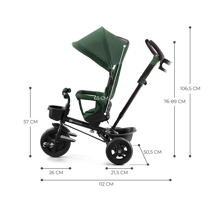 KINDERKRAFT - Triciclo de criança AVEO verde