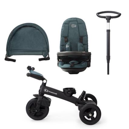 KINDERKRAFT - Triciclo infantil 5v1 EASYTWIST verde/preto