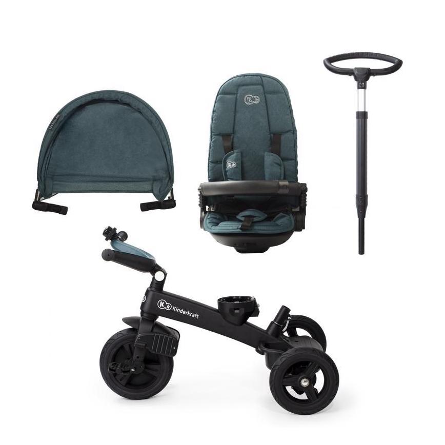KINDERKRAFT - Triciclo infantil 5v1 EASYTWIST verde/preto