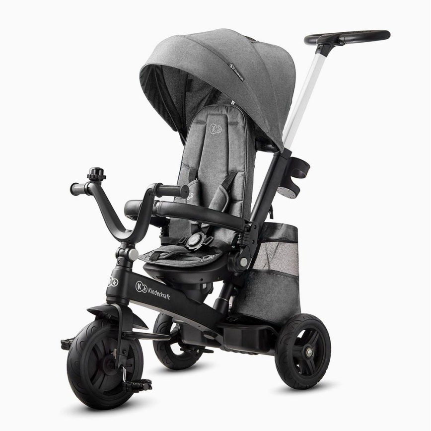 KINDERKRAFT - Triciclo para crianças 5v1 EASYTWIST cinzento/preto