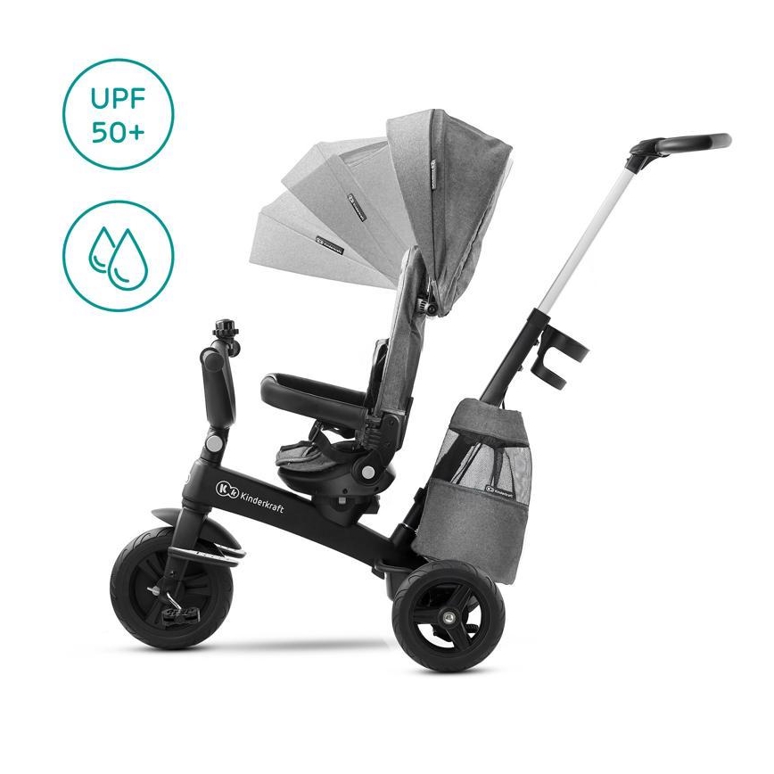 KINDERKRAFT - Triciclo para crianças 5v1 EASYTWIST cinzento/preto