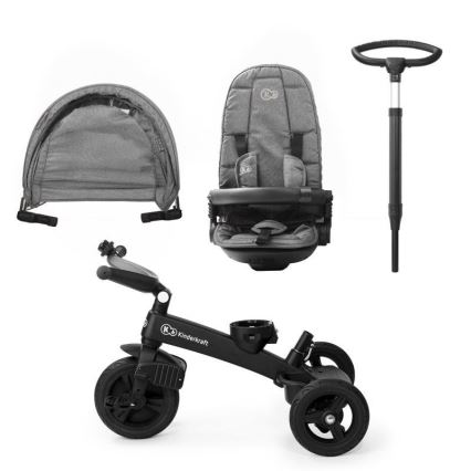 KINDERKRAFT - Triciclo para crianças 5v1 EASYTWIST cinzento/preto