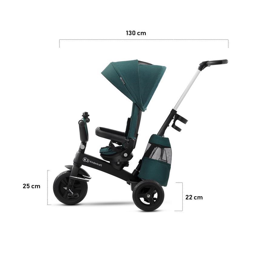 KINDERKRAFT - Triciclo para crianças 5v1 EASYTWIST cinzento/preto