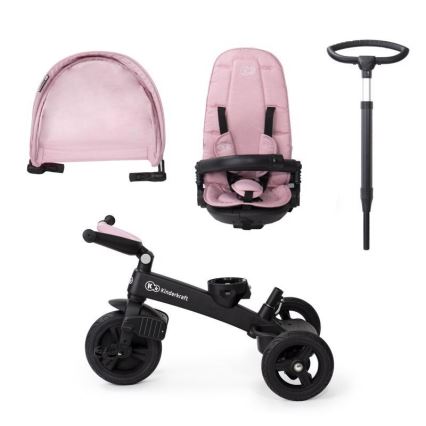 KINDERKRAFT - Triciclo para crianças 5v1 EASYTWIST rosa/preto