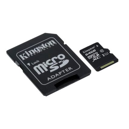 Kingston - MicroSDXC 64GB Canvas Select Plus U1 100MB/s + adaptador SD