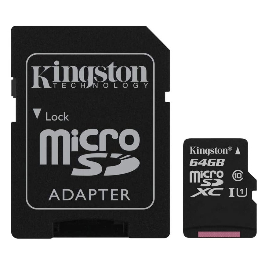 Kingston - MicroSDXC 64GB Canvas Select Plus U1 100MB/s + adaptador SD