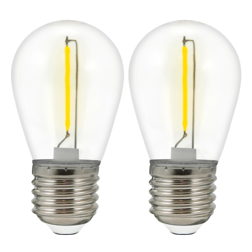CONJUNTO 2x Lâmpada LED PARTY E27/0,3W/36V amarela